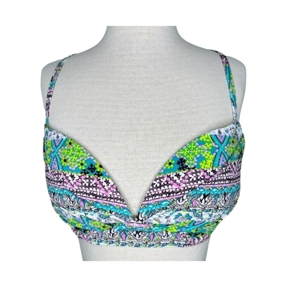 Victoria's Secret Bikini Top 36C * The Angel Convertible Underwire Paisley Swim